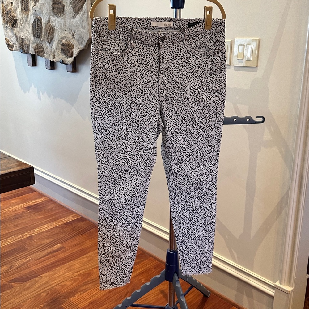 Ella Moss Black and White Animal Print Pant